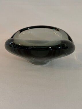 Vintage 1958 Per Lutken Holmegaard Glass Ashtray MCM Minimalist Signed #4063